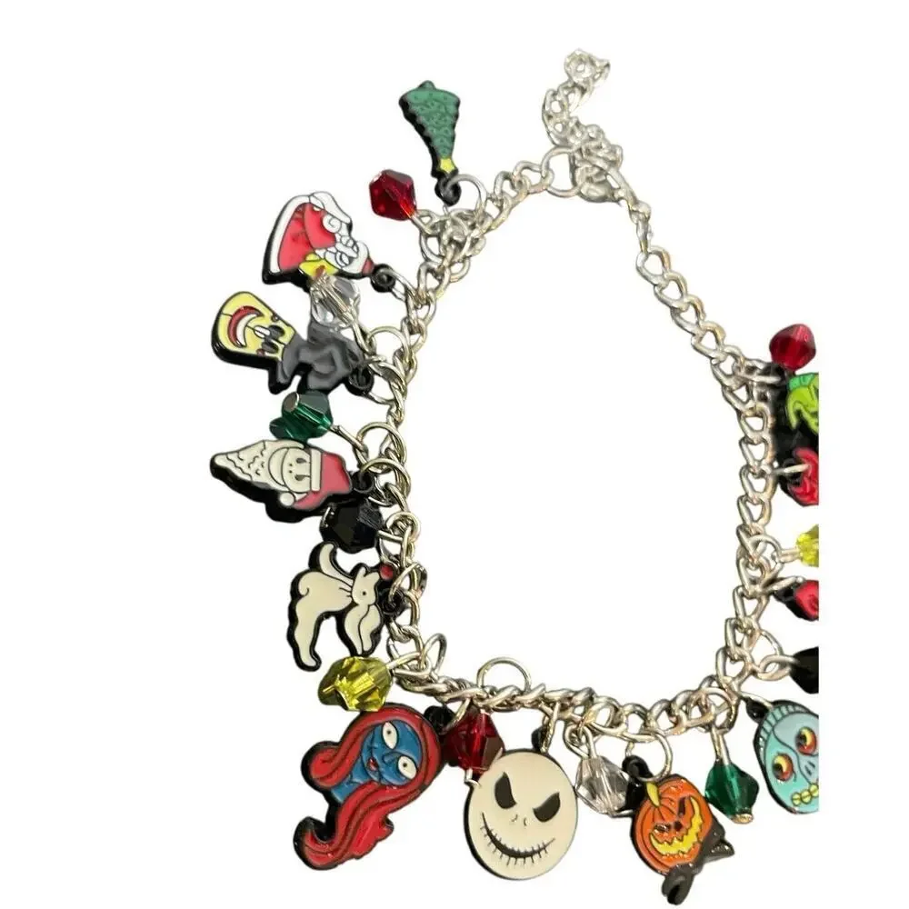 DISNEY NIGHTMARE BEFORE CHRISTMAS CHARM BRACELET 8’-9.5’ SKELLINGTON‎ SALLY